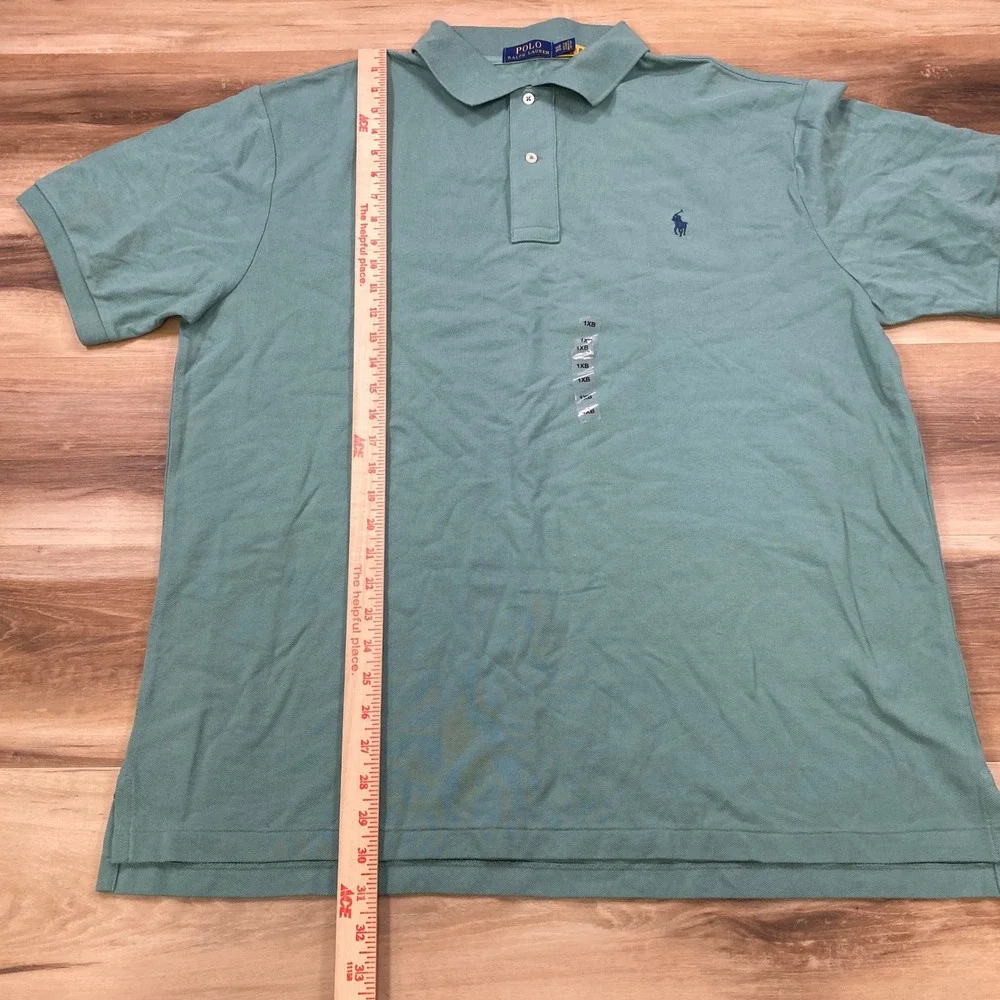 Polo Ralph Lauren Polo Mens 1XB Classic Cotton Mesh Big & Tall Green New